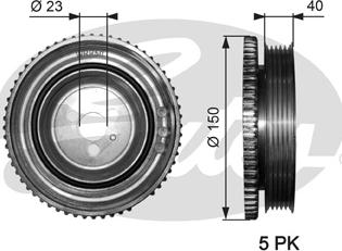 Gates TVD1052 - Piedziņas skriemelis, Kloķvārpsta ps1.lv