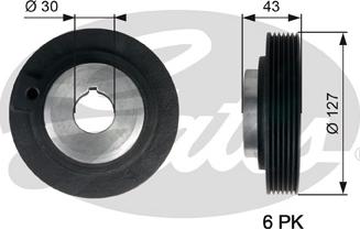 Gates TVD1066 - Piedziņas skriemelis, Kloķvārpsta ps1.lv