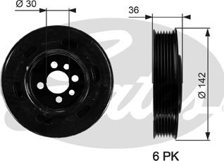 Gates TVD1009 - Piedziņas skriemelis, Kloķvārpsta ps1.lv