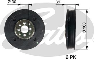 Gates TVD1004 - Piedziņas skriemelis, Kloķvārpsta ps1.lv