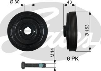 Gates TVD1005A - Piedziņas skriemelis, Kloķvārpsta ps1.lv