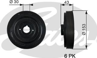 Gates TVD1005 - Piedziņas skriemelis, Kloķvārpsta ps1.lv