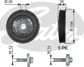 Gates TVD1007A - Piedziņas skriemelis, Kloķvārpsta ps1.lv