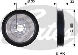 Gates TVD1088 - Piedziņas skriemelis, Kloķvārpsta ps1.lv