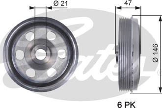 Gates TVD1082 - Piedziņas skriemelis, Kloķvārpsta ps1.lv