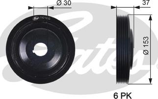 Gates TVD1035 - Piedziņas skriemelis, Kloķvārpsta ps1.lv