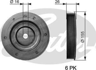 Gates TVD1020 - Piedziņas skriemelis, Kloķvārpsta ps1.lv