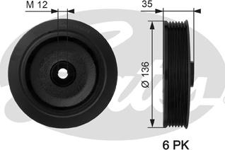 Gates TVD1028 - Piedziņas skriemelis, Kloķvārpsta ps1.lv