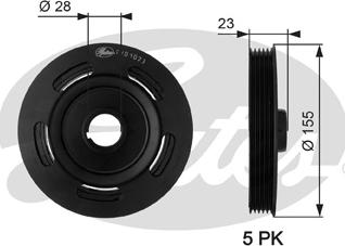 Gates TVD1023 - Piedziņas skriemelis, Kloķvārpsta ps1.lv