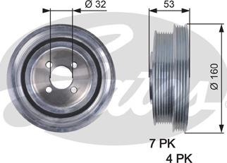 Gates TVD1079 - Piedziņas skriemelis, Kloķvārpsta ps1.lv