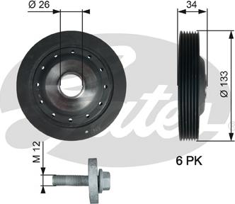 Gates TVD1113A - Piedziņas skriemelis, Kloķvārpsta ps1.lv