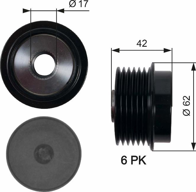 GATES-AU OAP7152 - Piedziņas skriemelis, Ģenerators ps1.lv