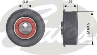 GATES-AU T41253 - Spriegotājrullītis, Gāzu sadales mehānisma piedziņas siksna ps1.lv