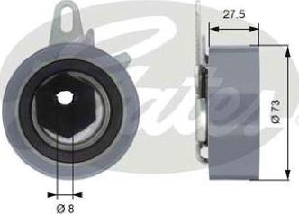 GATES-AU T43054 - Spriegotājrullītis, Gāzu sadales mehānisma piedziņas siksna ps1.lv