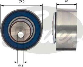 GATES-AU T43156 - Spriegotājrullītis, Gāzu sadales mehānisma piedziņas siksna ps1.lv