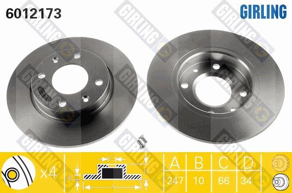 Girling 6410013 - Bremžu komplekts, Disku bremzes ps1.lv