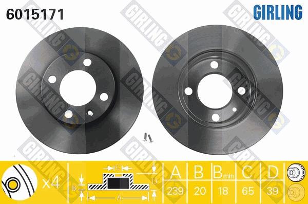 Girling 6410202 - Bremžu komplekts, Disku bremzes ps1.lv