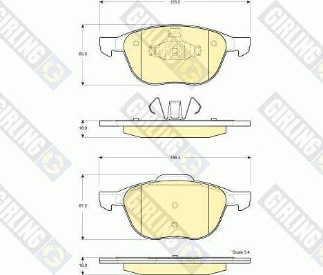 Girling 6411852 - Bremžu komplekts, Disku bremzes ps1.lv