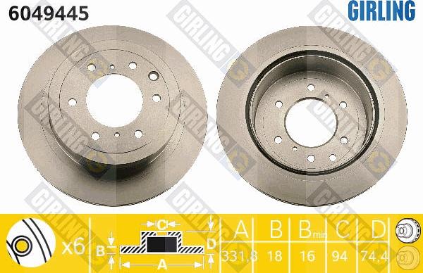 Girling 6049445 - Bremžu diski ps1.lv