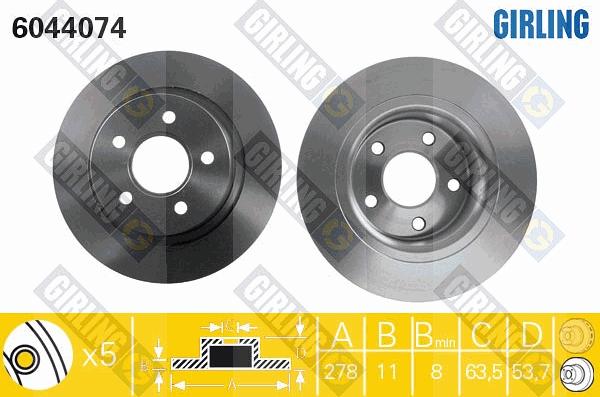 Girling 6044074 - Bremžu diski ps1.lv