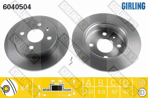 Girling 6040504 - Bremžu diski ps1.lv