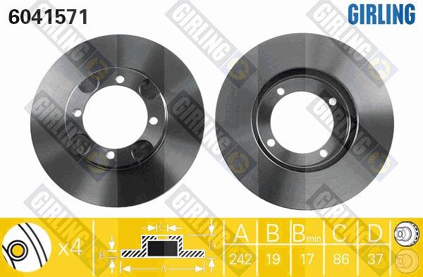 Girling 6041571 - Bremžu diski ps1.lv