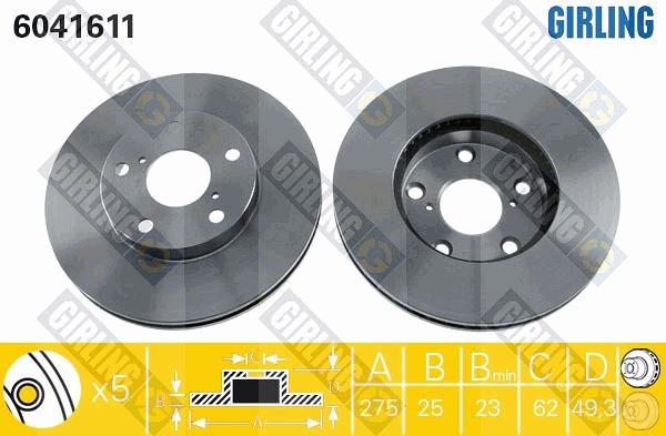 Girling 6041611 - Bremžu diski ps1.lv