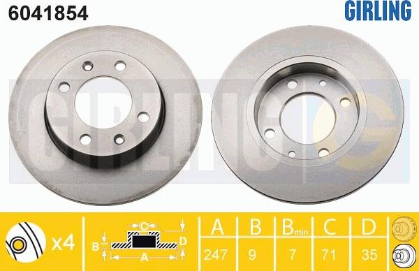 Girling 6041854 - Bremžu diski ps1.lv