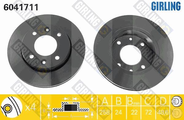 Girling 6041711 - Bremžu diski ps1.lv