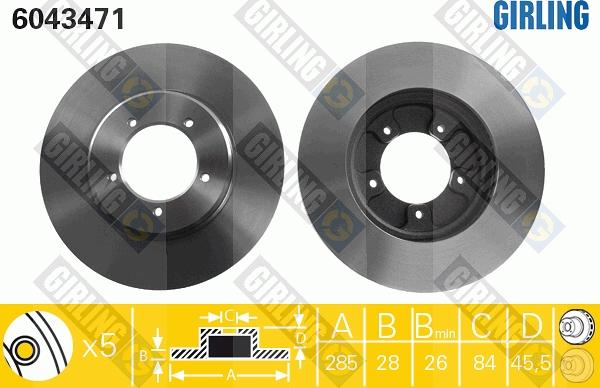 Girling 6043471 - Bremžu diski ps1.lv