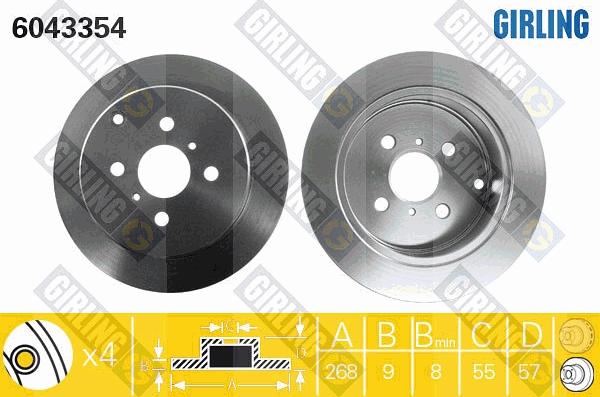 Girling 6043354 - Bremžu diski ps1.lv