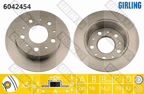 Girling 6042454 - Bremžu diski ps1.lv