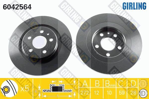 Girling 6042564 - Bremžu diski ps1.lv