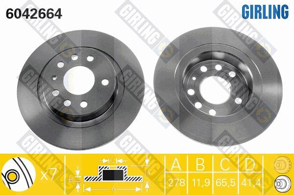 Girling 6042664 - Bremžu diski ps1.lv