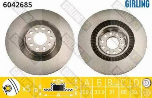 Girling 6042685 - Bremžu diski ps1.lv