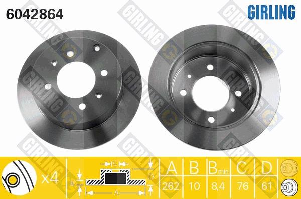 Girling 6042864 - Bremžu diski ps1.lv