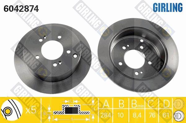 Girling 6042874 - Bremžu diski ps1.lv