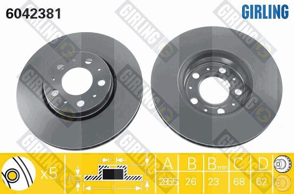 Girling 6042381 - Bremžu diski ps1.lv