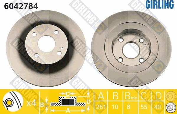 Girling 6042784 - Bremžu diski ps1.lv