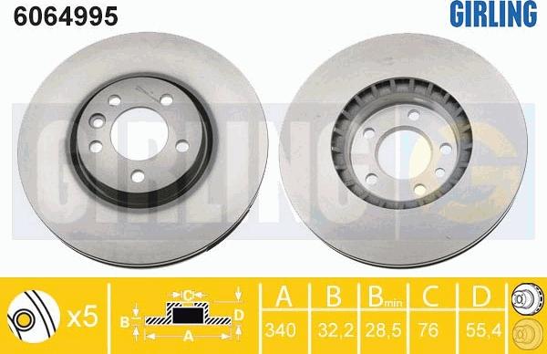 Girling 6064995 - Bremžu diski ps1.lv