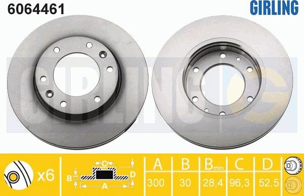 Girling 6064461 - Bremžu diski ps1.lv