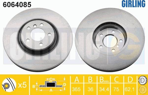 Girling 6064085 - Bremžu diski ps1.lv