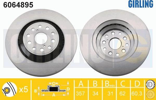 Girling 6064895 - Bremžu diski ps1.lv