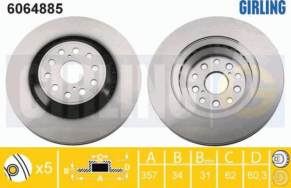 Girling 6064885 - Bremžu diski ps1.lv