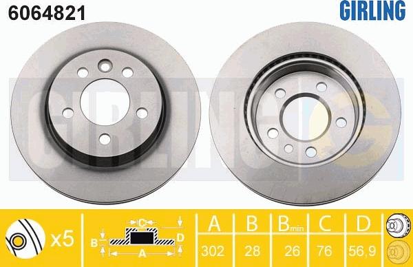 Girling 6064821 - Bremžu diski ps1.lv