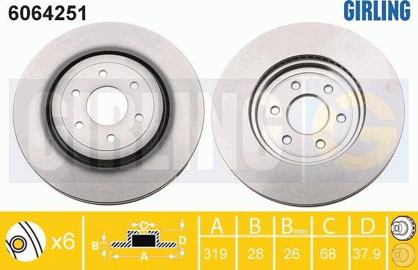 Girling 6064251 - Bremžu diski ps1.lv