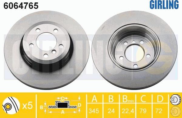 Girling 6064765 - Bremžu diski ps1.lv