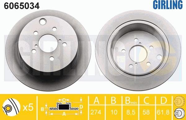 Girling 6065034 - Bremžu diski ps1.lv