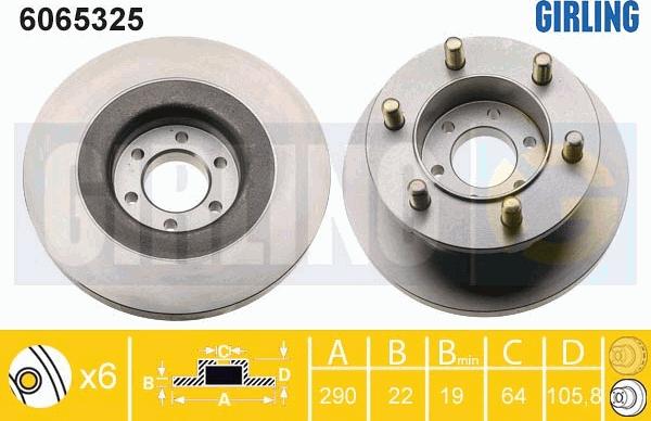 Girling 6065325 - Bremžu diski ps1.lv