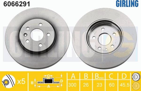 Girling 6066291 - Bremžu diski ps1.lv